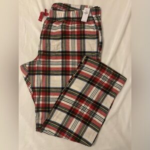NWT XL Old Navy Cream Plaid Flannel Pants